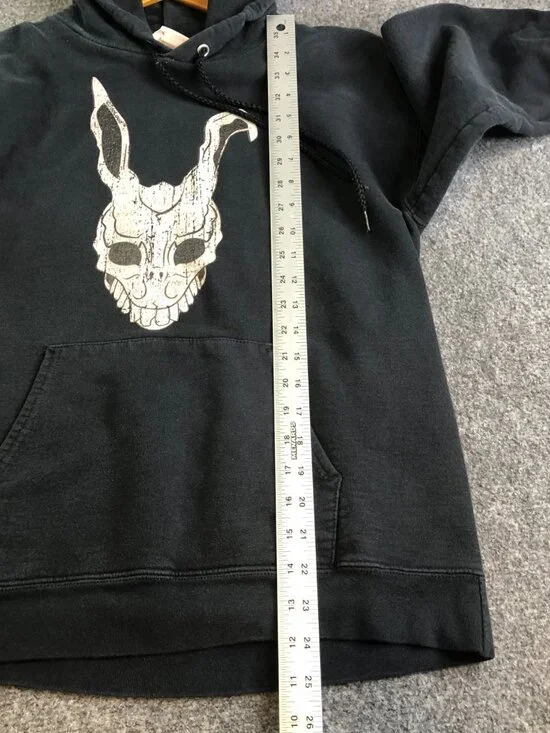 Donnie Darko Hoodie Men Small Black Bunny Hanes Ultimate Cotton Vintage Too Loud - Picture 7 of 11